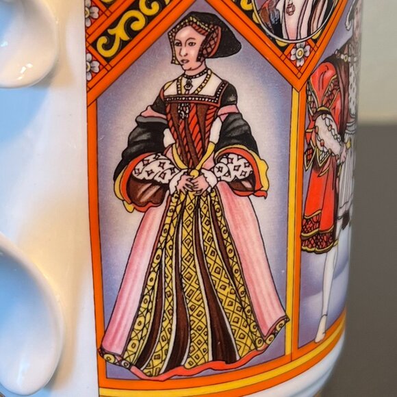 Vintage JAMES SADLER King Henry VIII And His Six Wives Fine Bone China Cup Mug - Picture 10 of 14